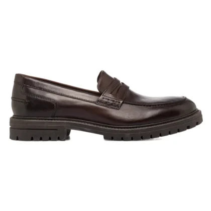 Mocasines Penny Loafer marrones de hombre en piel